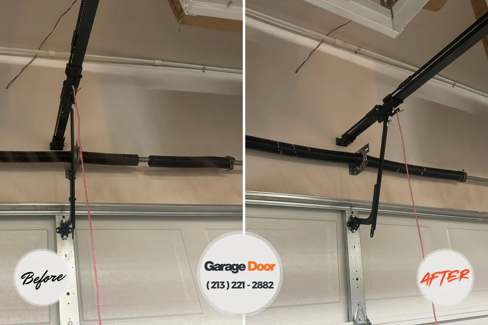 Before and after: garage door repair Lake Belvedere Estates, FL
